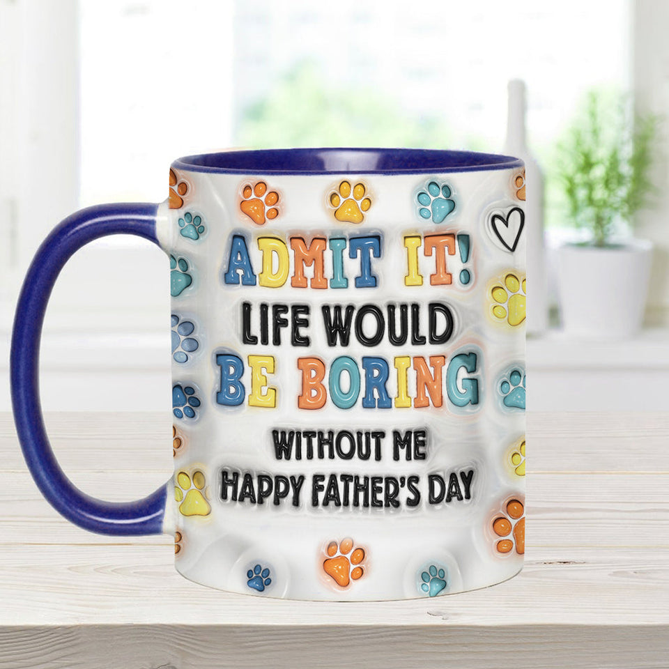 Happy Father's Day - Personalized Dog Accent Mug