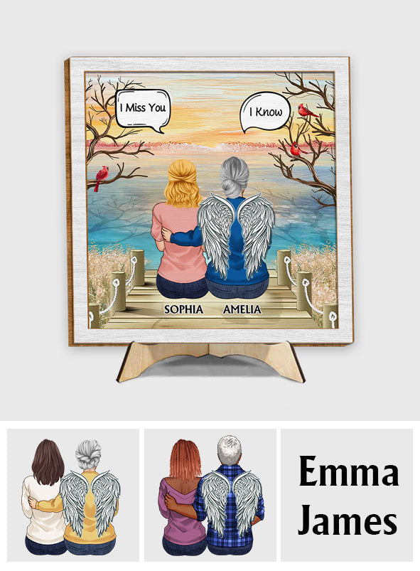 Je sais que tu me manques - Plaque commémorative personnalisée en bois double couche