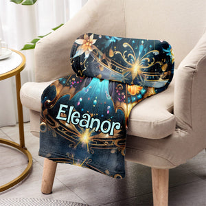 Stunning Gold Butterfly - Personalized Butterfly Blanket