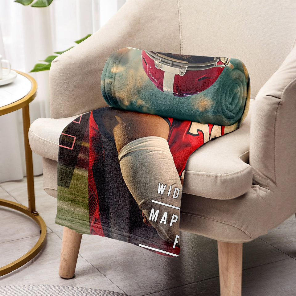 Any Photo, Name, School... - Personalized Football Blanket