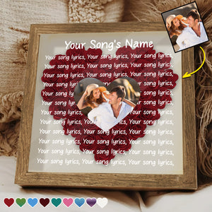 Custom Song Lyrics And Photo - Personalized Couple Flower Shadow Box