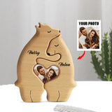 Bear Couple - Personalized Couple Wooden Art Puzzle