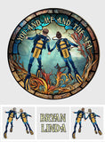 You & Me And The Sea - Personalized Scuba Diving Round Wood Sign