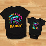 Level Up To Dad Grandpa... - Personalized Video Game T-shirt And Baby Onesie