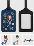 Travel Is My Therapy - Personalized Travelling Leather Luggage Tag