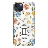 Floral Zodiac Sign - Personalized Horoscope Phone Case