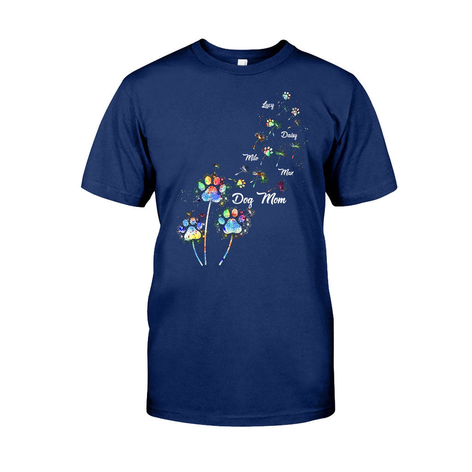 Dog Mom/ Cat Mom/ Pet Mom Colorful Dandelion - Personalized Dog T-shirt And Hoodie