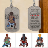 I Need You Tonight - Personalized African American Stainless Steel Keychain