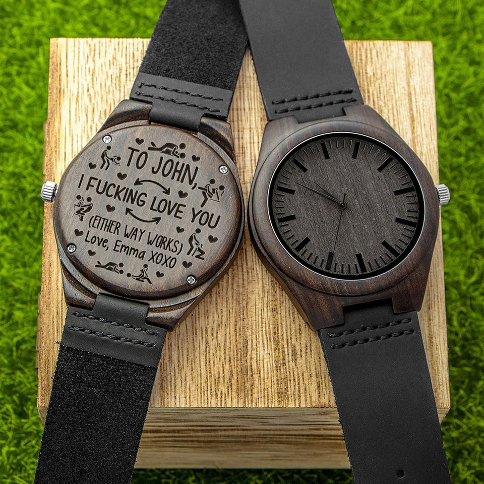 I Love You - Personalized Couple Personalized Engraved Wooden Watch
