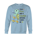 Nothing Scares Me Grandma Turtle Version - Personalized Grandma T-shirt And Hoodie
