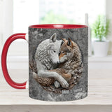 Wolf Couple - Personalized Wolf Accent Mug