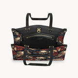 Vintage Rose Skull - Personalized Skull Leather Handbag