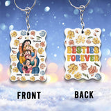 Besties Forever Floral Style - Personalized Bestie Keychain