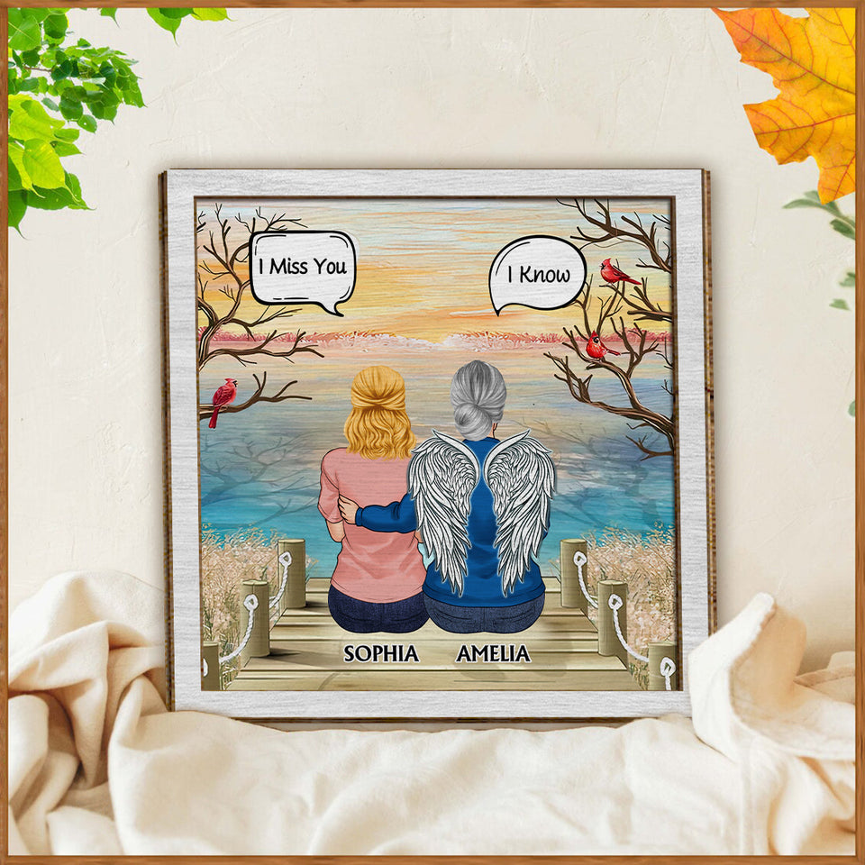Je sais que tu me manques - Plaque commémorative personnalisée en bois double couche