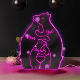 Bear Family - Personalized Family Mirror Light