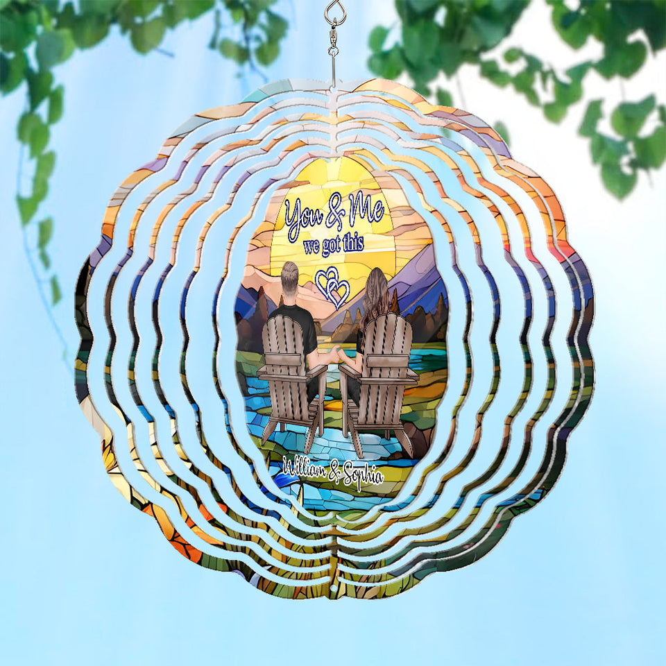 You And Me We Got This - Personalized Couple Wind Spinner
