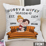 Hubby & Wifey - Personalized Husband And Wife Throw Pillow