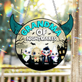 Grandma Of Little Nightmares - Personalized Grandma Window Hanging Suncatcher Ornament