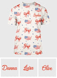 Coquette American Girl - Personalized Independence Day/ 4th of July All Over Shirt