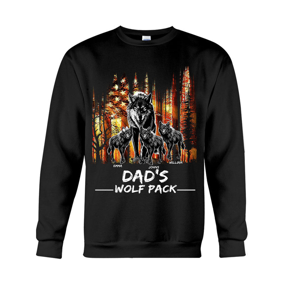 Dad's Wolf Pack - Personalized Father T-shirt And Hoodie
