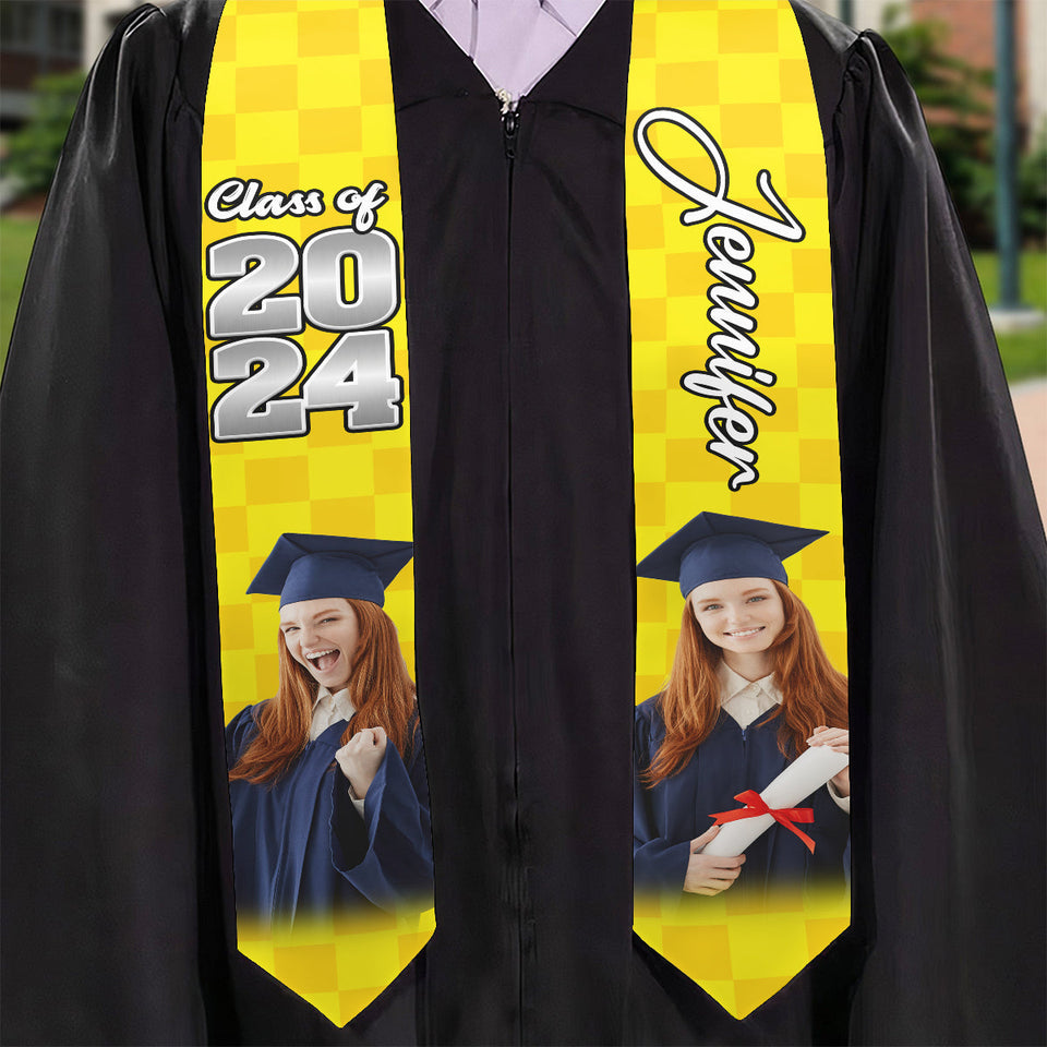 Photo Custom Graduation Stole Sash - Personalized Graduation Graduation Stole