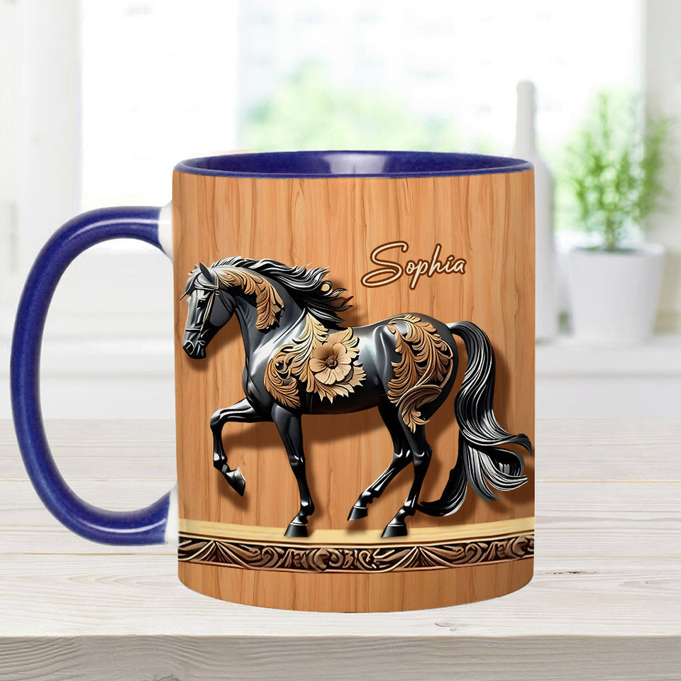 Black Horse - Personalized Horse Accent Mug