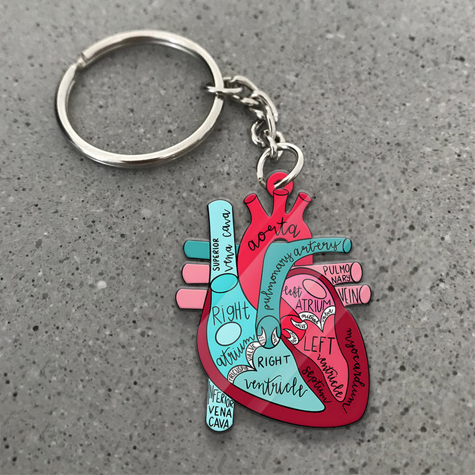 Nurse Life Heart Anatomy - Personalized Nurse Keychain
