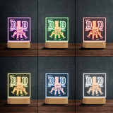 Best Dad Ever Fist Bump - Personalized Father Shaped Plaque Light Base