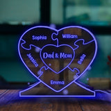 Heart Family - Personalized Family Mirror Light