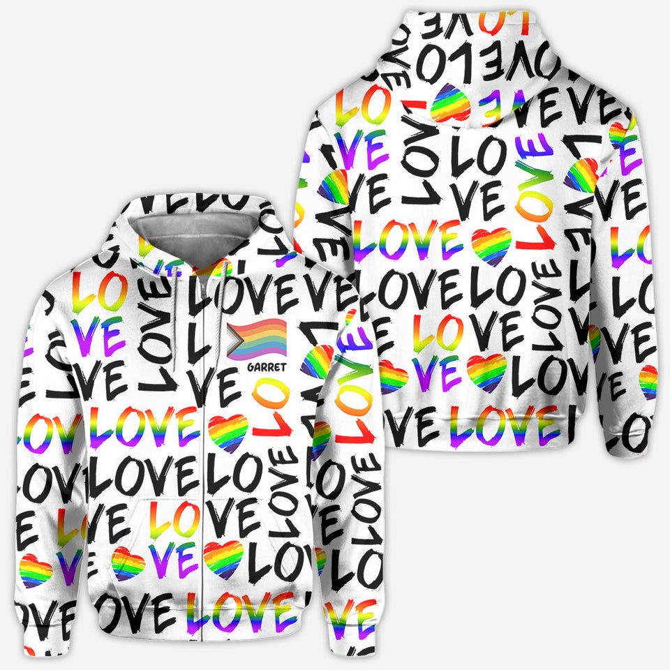 Love is Love - Personalized LGBT Support All Over Shirt
