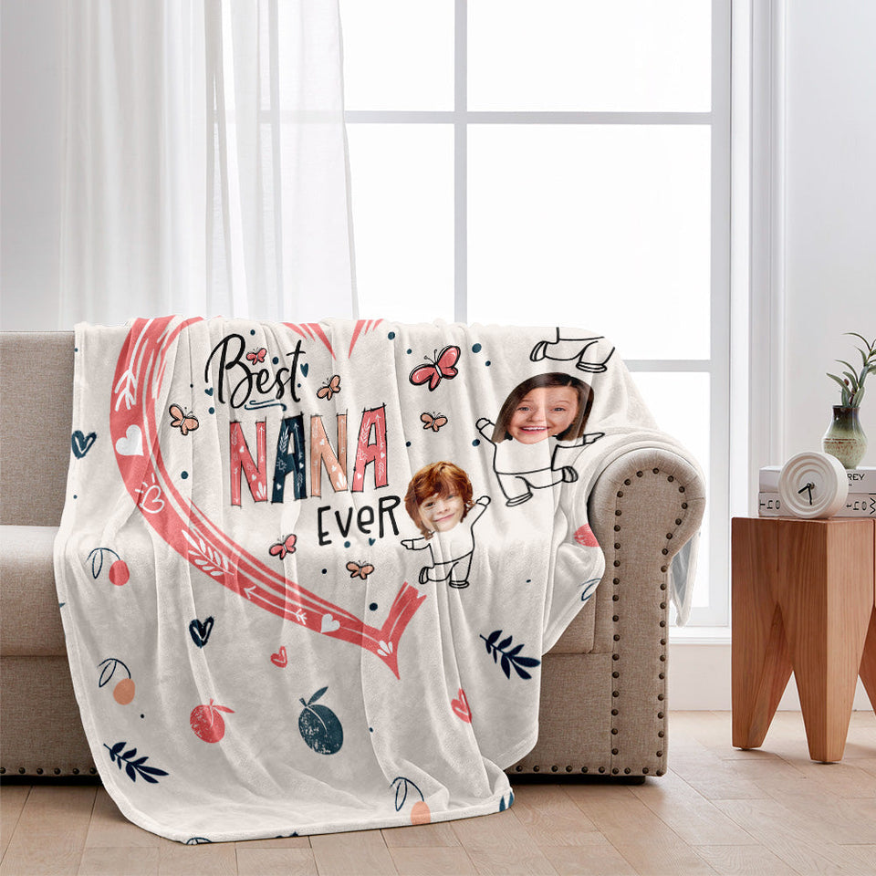 Best Nana Mom Ever Photo Custom - Personalized Grandma Blanket