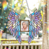 Ailes d'ange colorées - Ornement commémoratif personnalisé à suspendre à la fenêtre, attrape-soleil 
