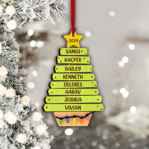 Family Tree Ornament - Personalized Family 2 Layered Piece Ornament