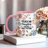 Mother And Daughters Sons Children Forever Linked Together Floral Inflated - Personalized Mother Accent Mug