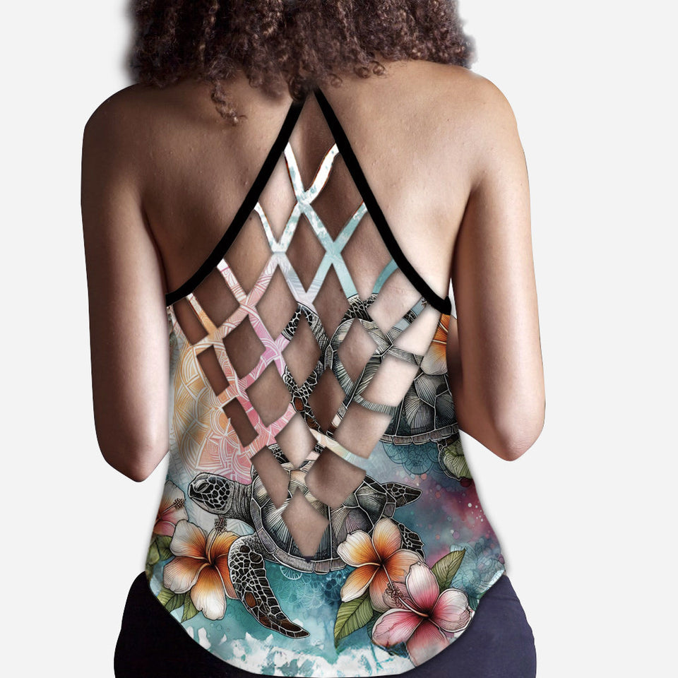 Love Turtles - Personalized Turtle Cross Tank Top