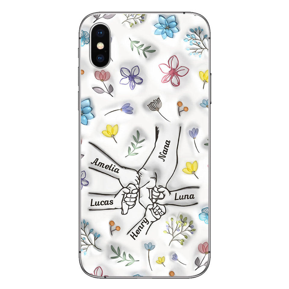 Holding Hands Grandma Mom Nana - Personalized Grandma Phone Case
