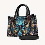Stunning Gold Metallic Butterfly - Personalized Butterfly Leather Handbag