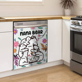 Nana Bear Huggings Her Cubs Floral Style - Personalized Grandma Dishwasher Cover