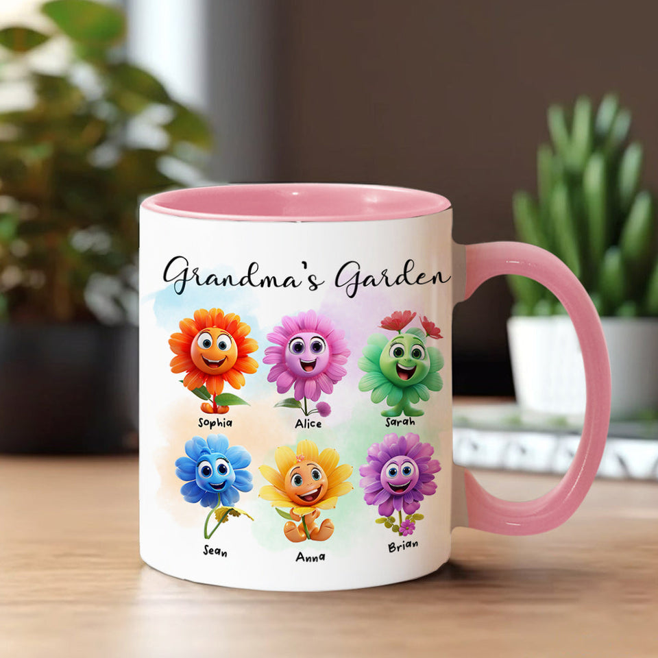 Grandma's Garden - Personalized Grandma Accent Mug