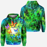Love Being Grandma Beautiful Butterflies - Personalized Grandma Hoodie and Leggings
