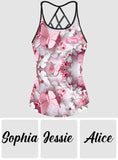 Wonderful Butterflies - Personalized Butterfly Cross Tank Top