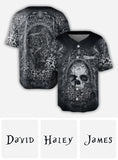 Black Skull - Personalized Skull Baseball Jersey