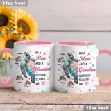 Nothing Scares Me Grandma Turtle - Personalized Grandma Accent Mug