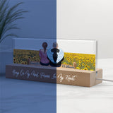 Veilleuse LED personnalisée Memorial Wings Sunflower Field - Souvenir commémoratif
