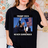 Trmp Sh0t T-Shirt Top | Donald TRMP 2024 Never Surrender Shirt Mugsh*t Tee 
T-shirt & Hoodie