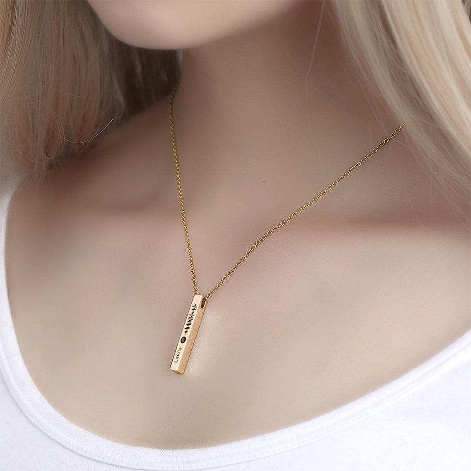 My Favorite Song - Personalized Flexible Square Shaped Bar Necklace