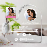 Music Code Song Photo Custom Heart - Personalized Couple Music Code Heart Plaque