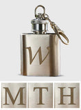 Custom Initial Mini Liquor Flask Mini Liquor Flask Keychain - gift for anyone - Personalized Keychain