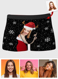 Custom Wife Or Girlfriend Face Boxers Christmas Gift For Men AR View - Personalized Couple Men's boxer briefs