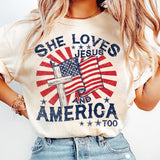 Independence Day T Shirt, Christian T Shirt, 4th of July Shirt, She Loves Jesus And America Too T Shirt, Retro America T Shirt, Usa T Shirt, USA Flag T-shirt & Hoodie